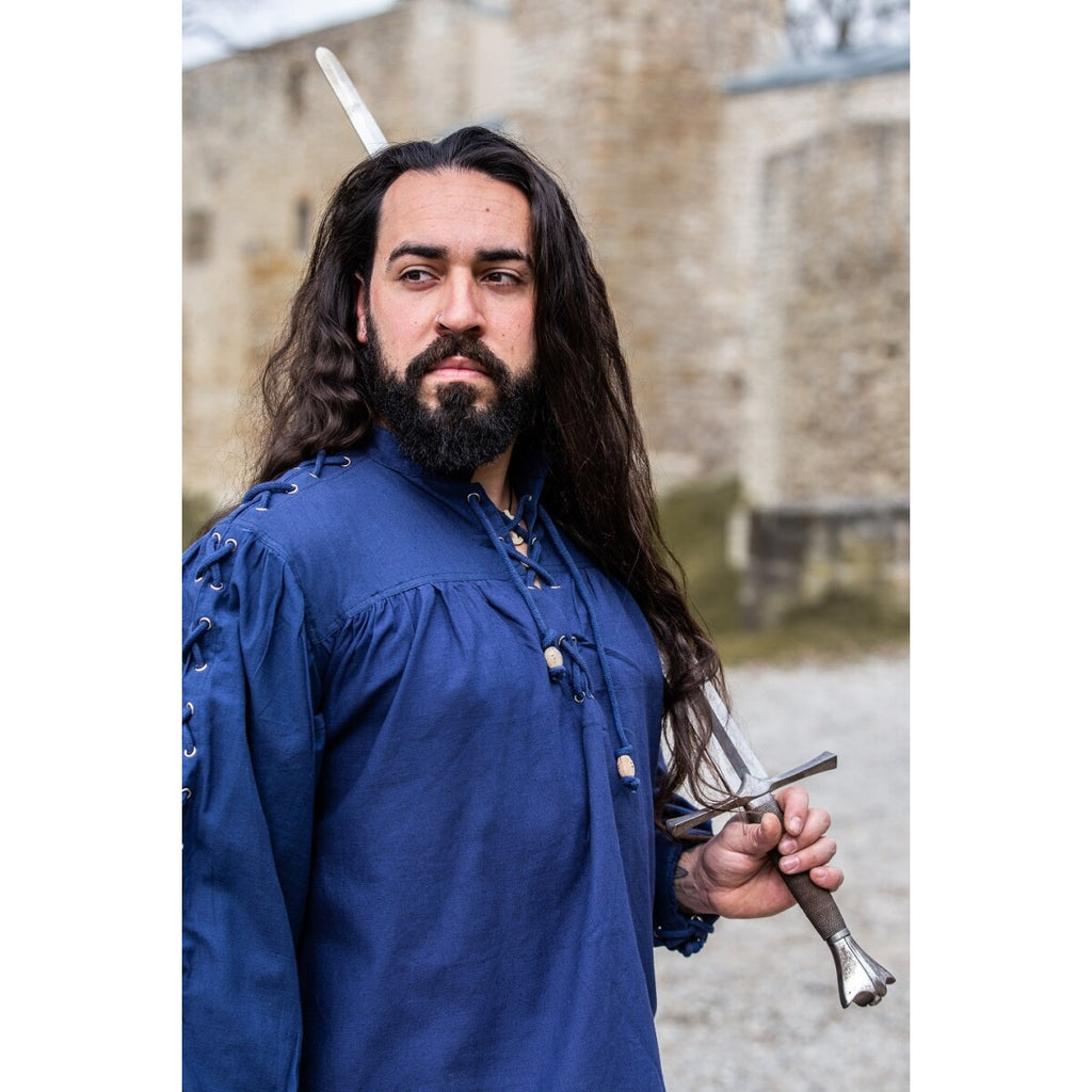 Produktbild Mittelalter Schnürhemd mit Ösen Adrian blau