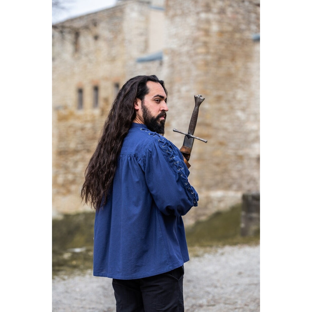 Produktbild Mittelalter Schnürhemd mit Ösen Adrian blau
