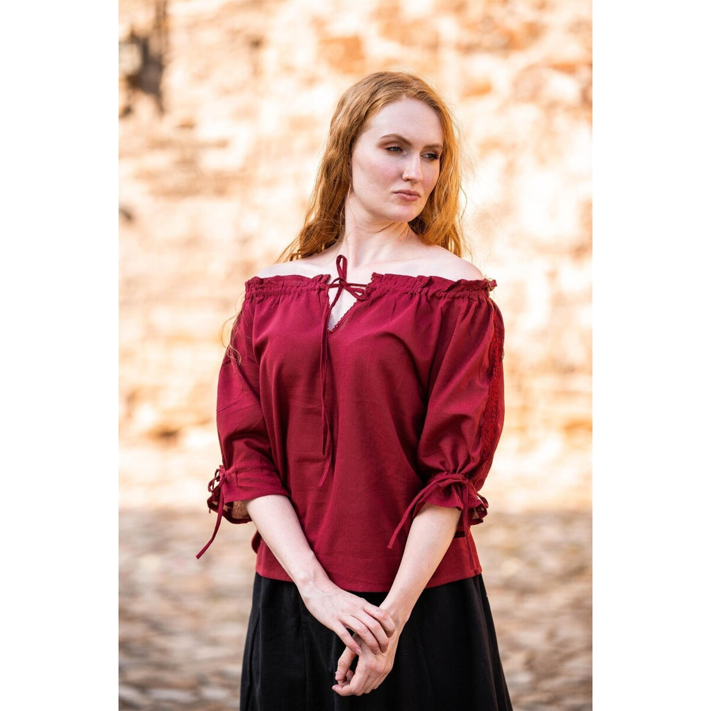 Produktbild Mittelalter Kurzarmbluse Sandra rot