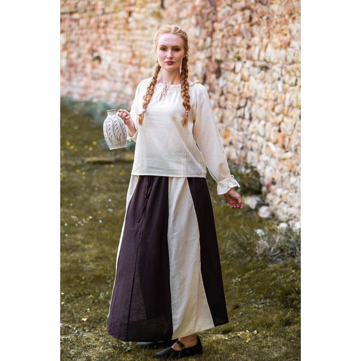 Produktbild Mittelalter Bluse mit Spitze Bettina beige