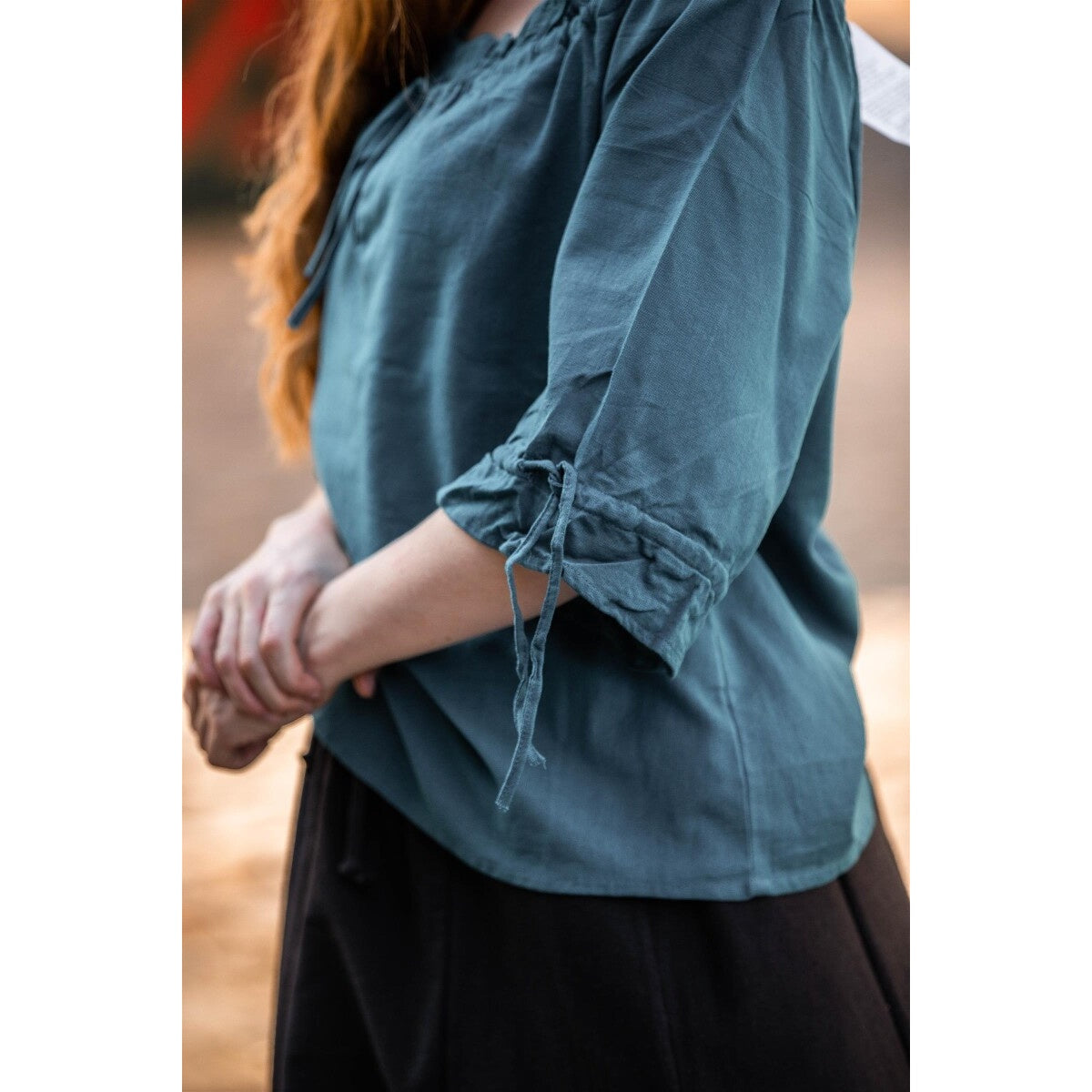 Produktbild Mittelalter Bluse Kurzarm Vera blau
