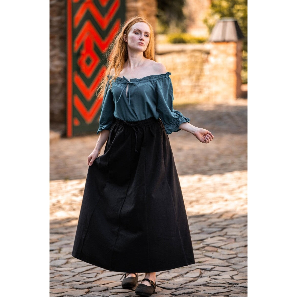 Produktbild Mittelalter Bluse Kurzarm Vera blau
