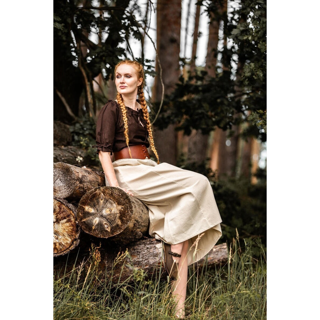 Produktbild Mittelalter Bluse Kurzarm Vera dunkelbraun