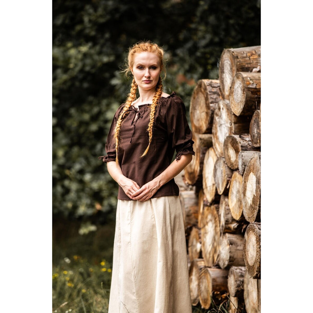 Produktbild Mittelalter Bluse Kurzarm Vera dunkelbraun