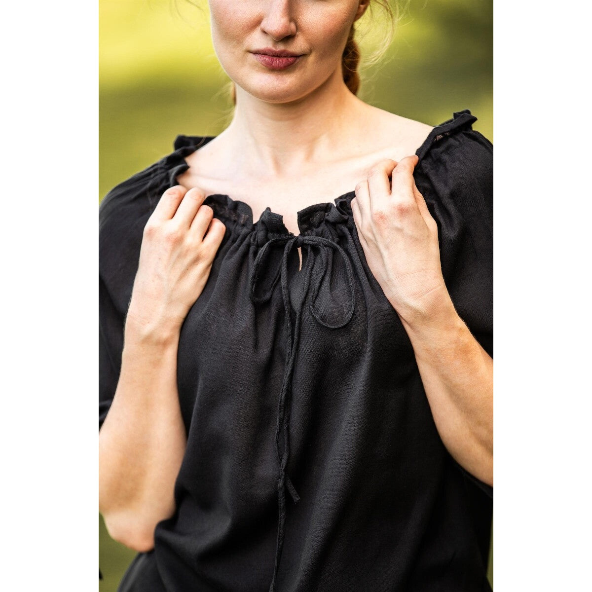 Produktbild Mittelalter Bluse Kurzarm Vera schwarz