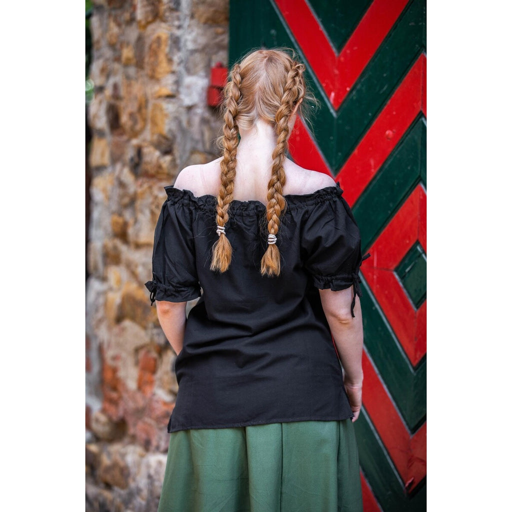 Produktbild Mittelalter Kurzarmbluse Otilia schwarz