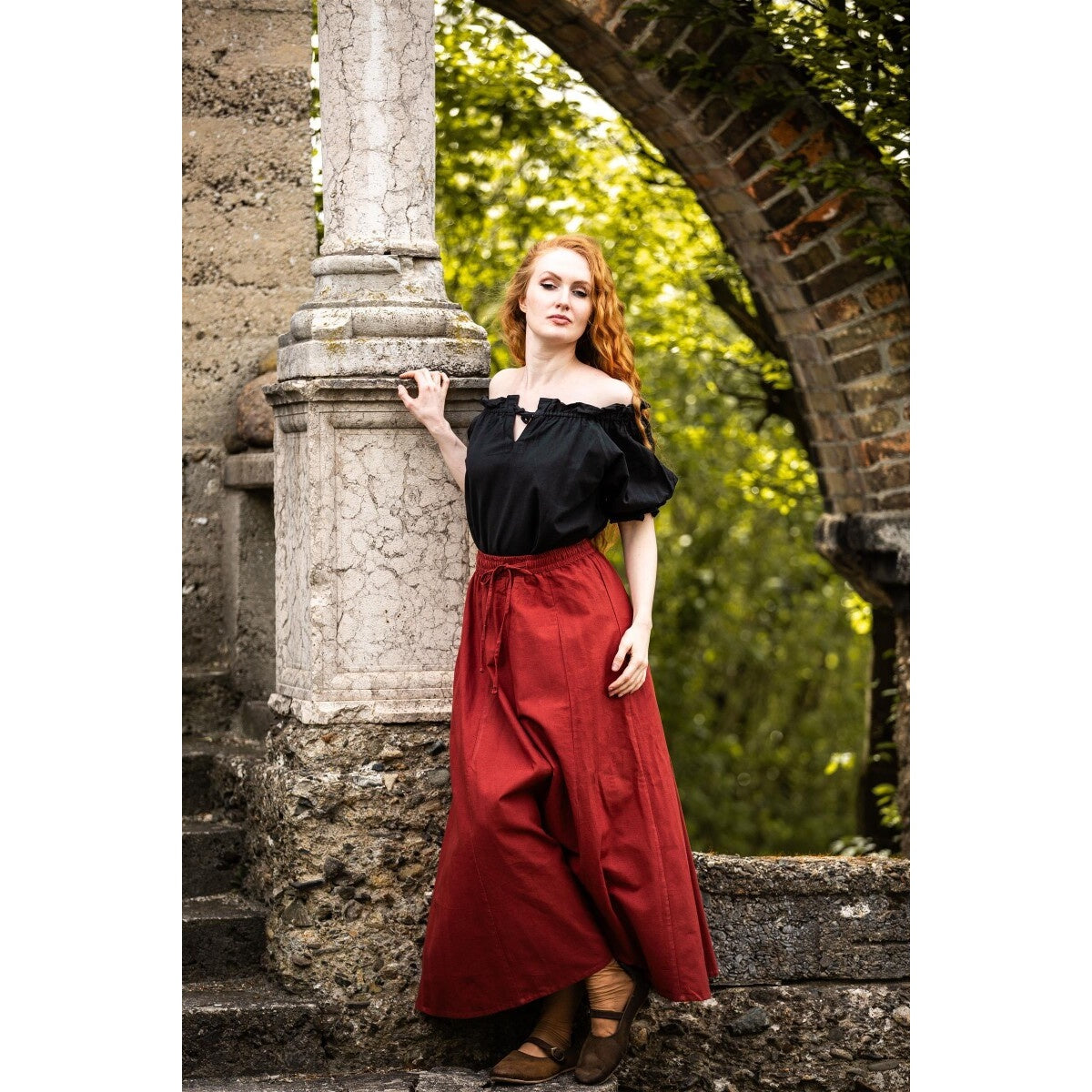 Produktbild Mittelalter Kurzarmbluse Verena schwarz