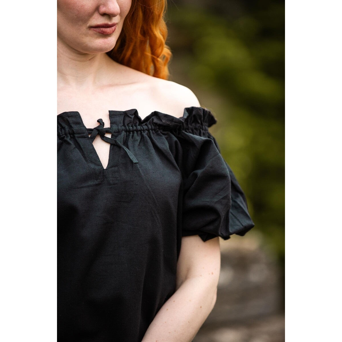 Produktbild Mittelalter Kurzarmbluse Verena schwarz