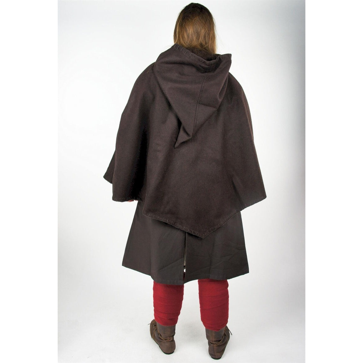 Produktbild Mittelalter Gugel Egill mit Stickerei braun