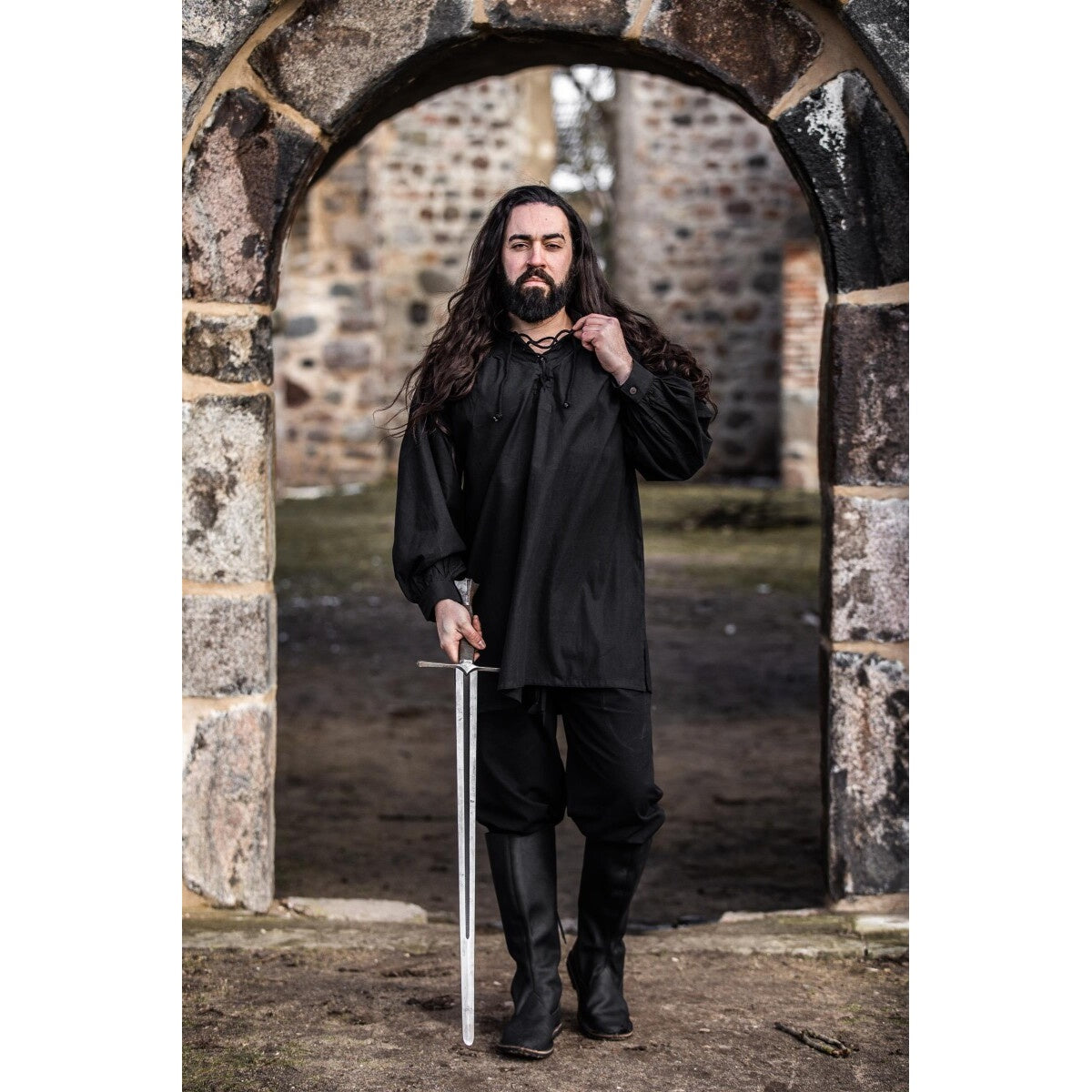 Produktbild Mittelalter Hemd Ulrich schwarz