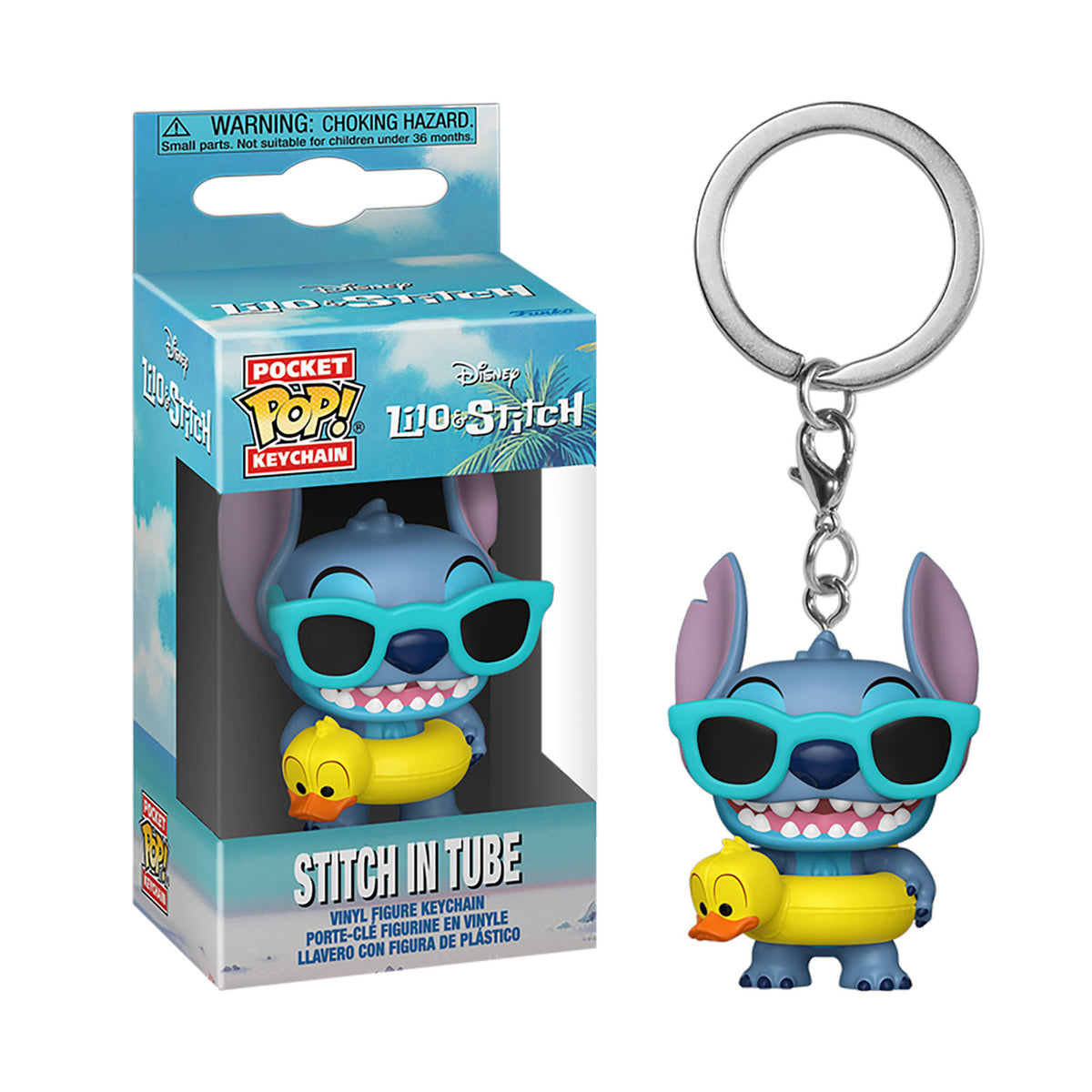 Produktbild Stitch in Schwimmring Funko Pop Schlüsselanhänger - Lilo & Stitch