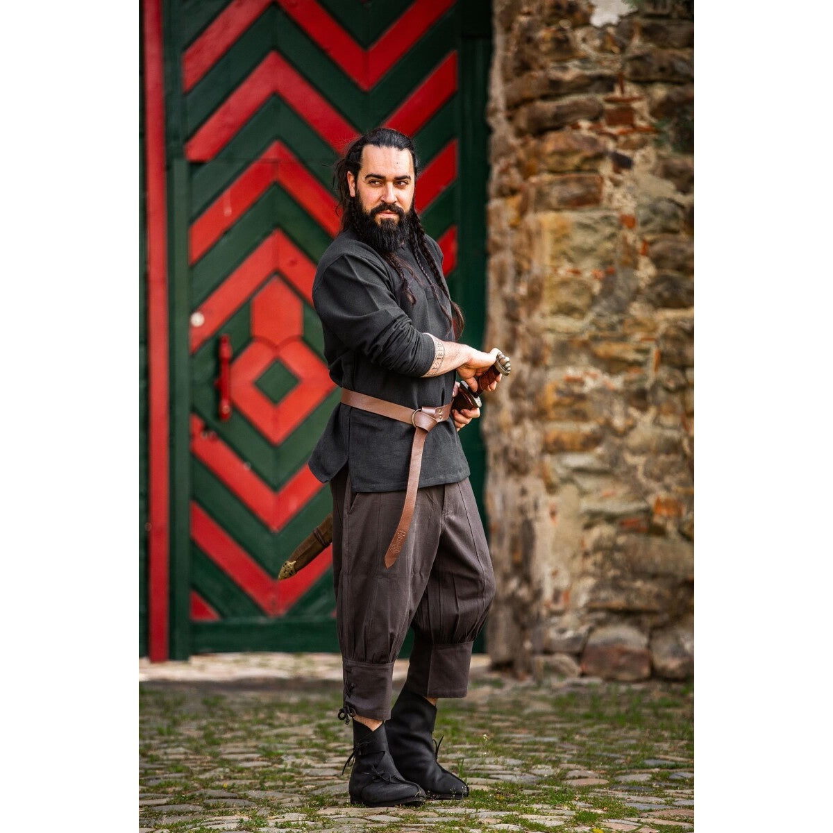 Produktbild Mittelalter Kniebundhose Laurence mit Unterbeinschnürung braun
