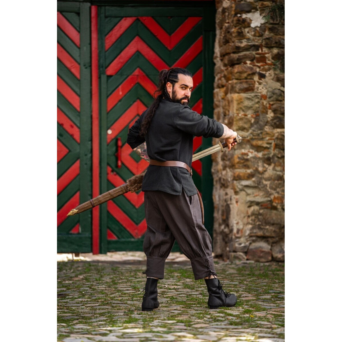 Produktbild Mittelalter Kniebundhose Laurence mit Unterbeinschnürung braun