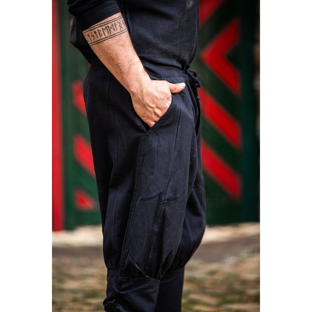Produktbild Mittelalter Kniebundhose Laurence mit Unterbeinschnürung schwarz