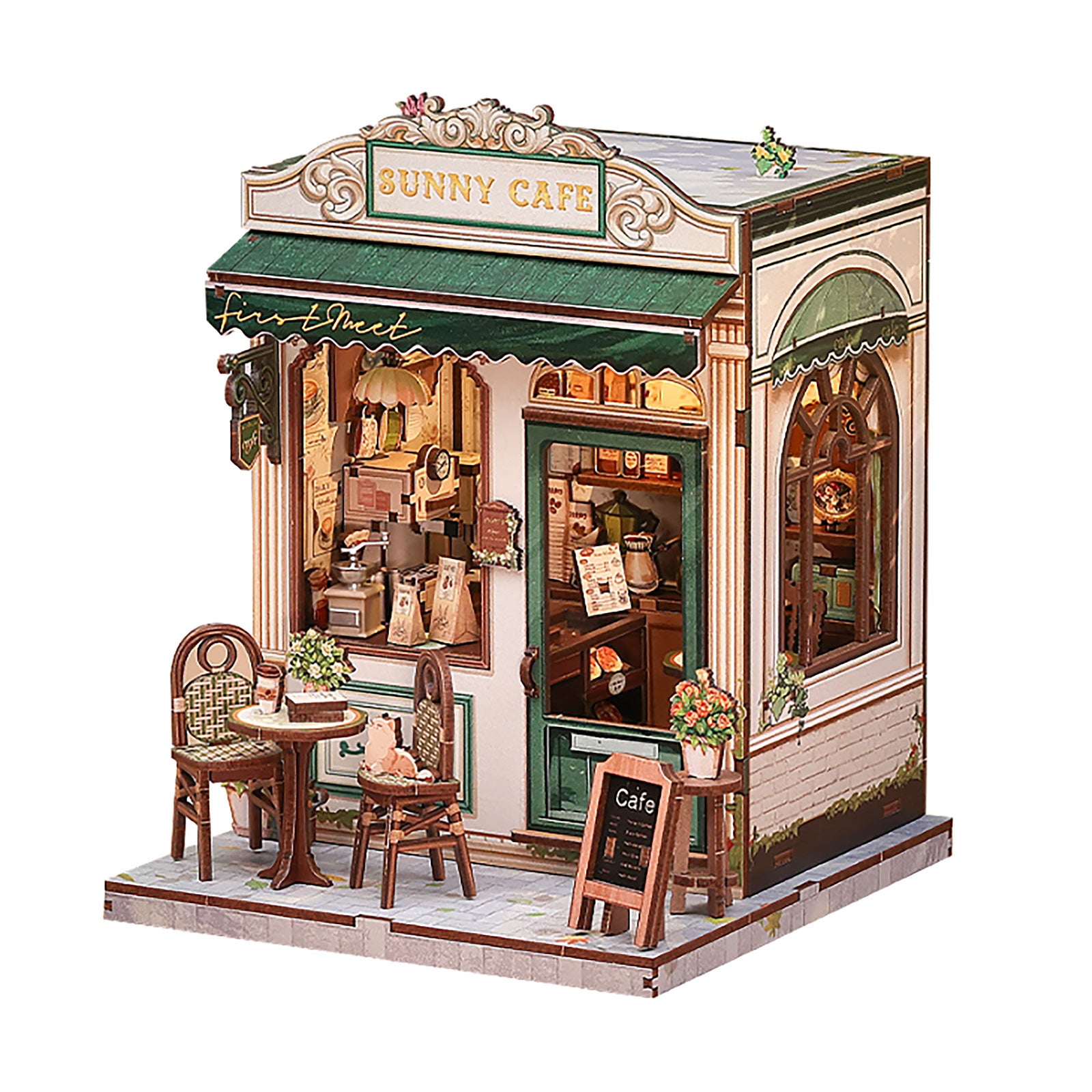 Produktbild CuteBee - Sunny Cafe Miniaturhaus Book Nook Modell Bausatz