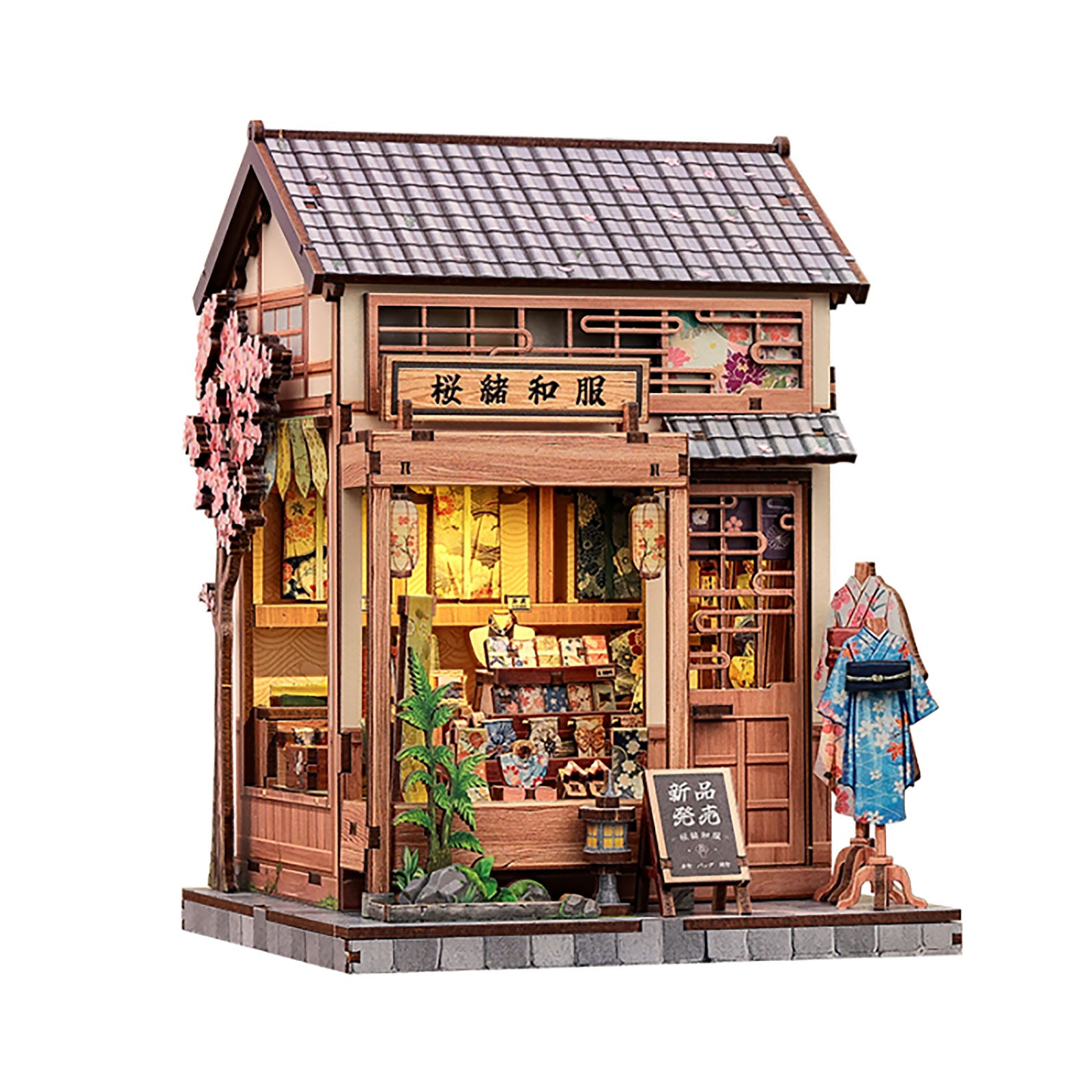 Produktbild CuteBee - Sakura O Kimono Shop Miniaturhaus Book Nook Modell Bausatz