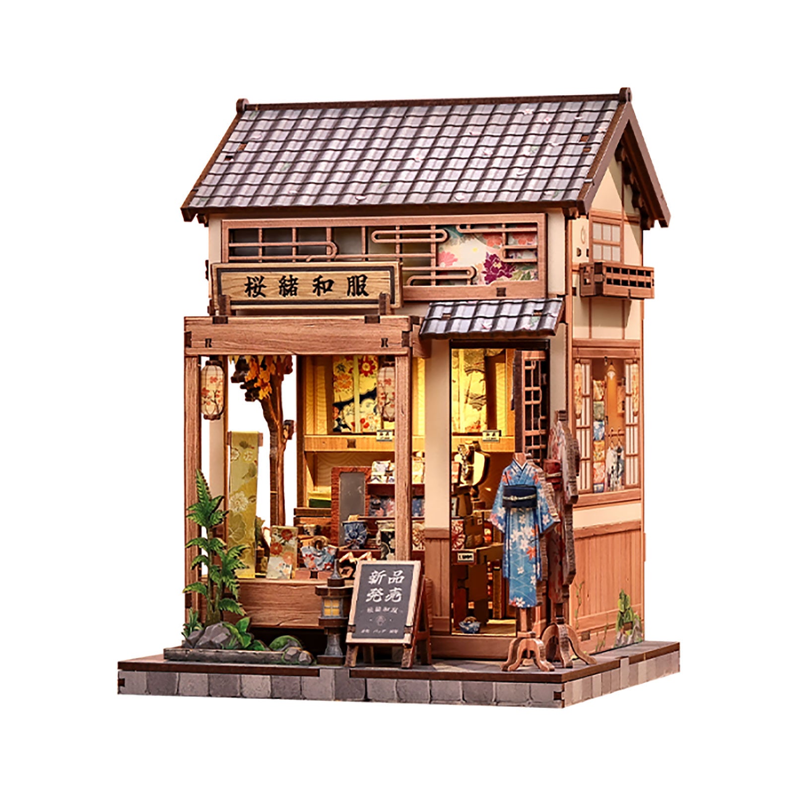 Produktbild CuteBee - Sakura O Kimono Shop Miniaturhaus Book Nook Modell Bausatz