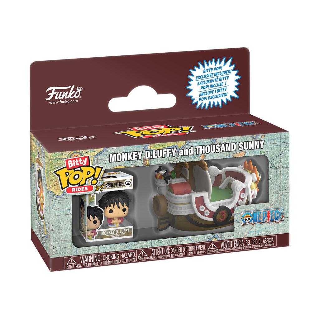 Produktbild One Piece - Thousand Sunny mit Luffy Funko Bitty Pop Ride Figurenset
