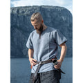 Produktbild Mittelalter Wikinger Tunika Edmund Kurzarm blaugrau