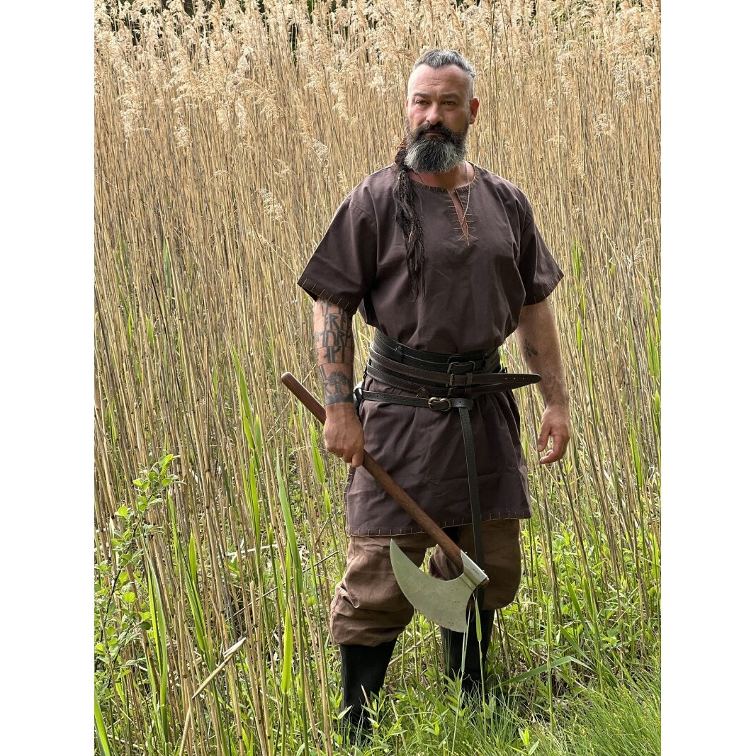 Produktbild Mittelalter Wikinger Tunika Theobald Kurzarm dunkelbraun