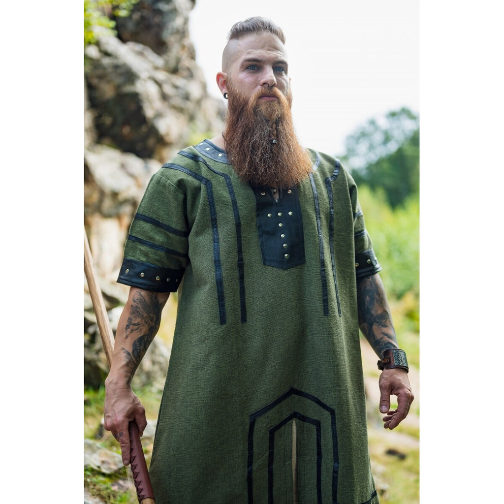 Produktbild Mittelalter Wikinger Tunika Rollo Kurzarm grün