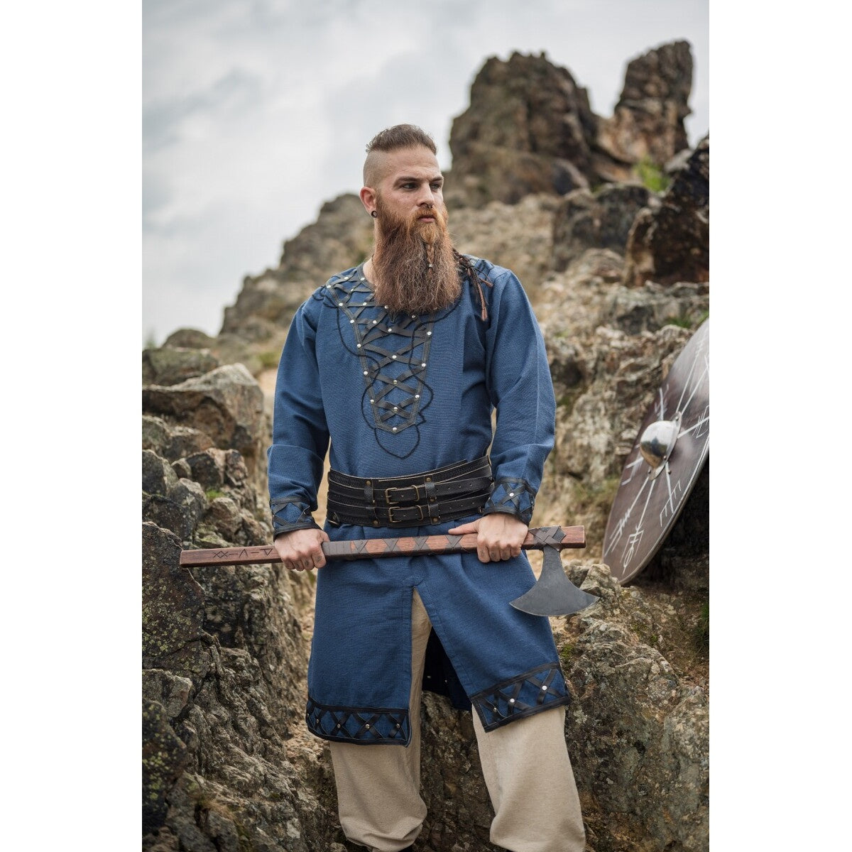 Produktbild Mittelalter Wikinger Tunika Erik dunkelblau