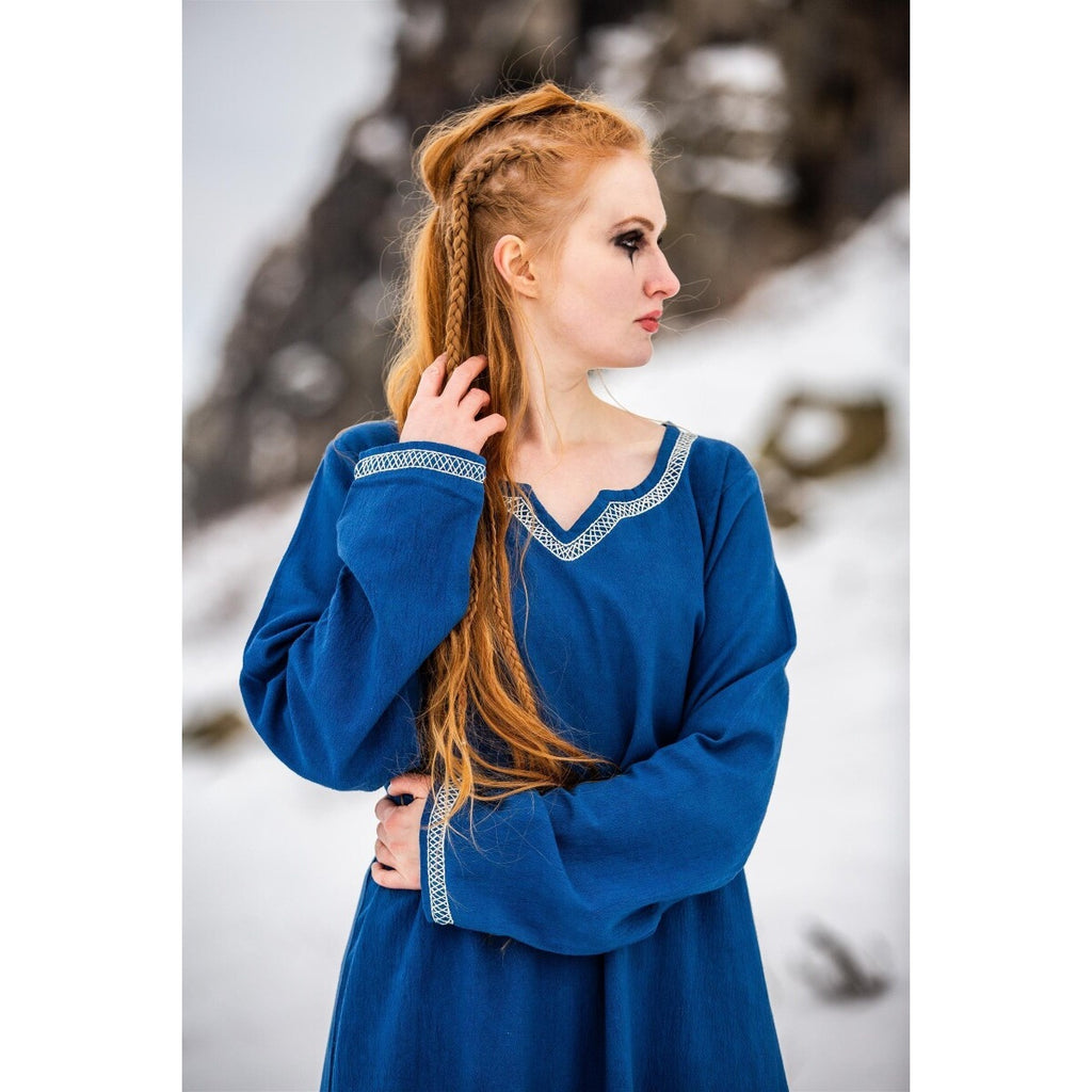 Produktbild Mittelalter Wikinger Kleid Brigida blau