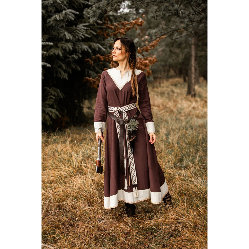 Produktbild Mittelalter Kleid Jorunn braun-beige
