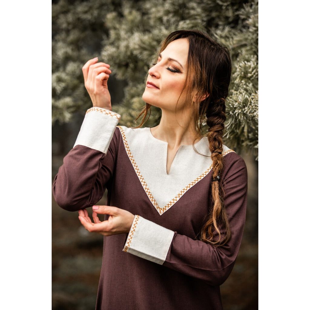 Produktbild Mittelalter Kleid Jorunn braun-beige