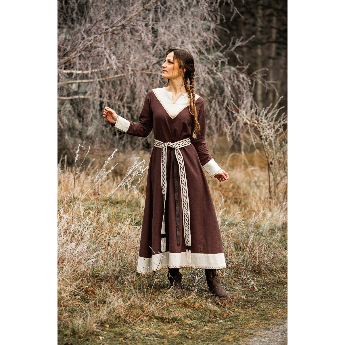 Produktbild Mittelalter Kleid Jorunn braun-beige