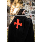Produktbild Mittelalter Umhang der Tempelritter Arnulf schwarz-rot