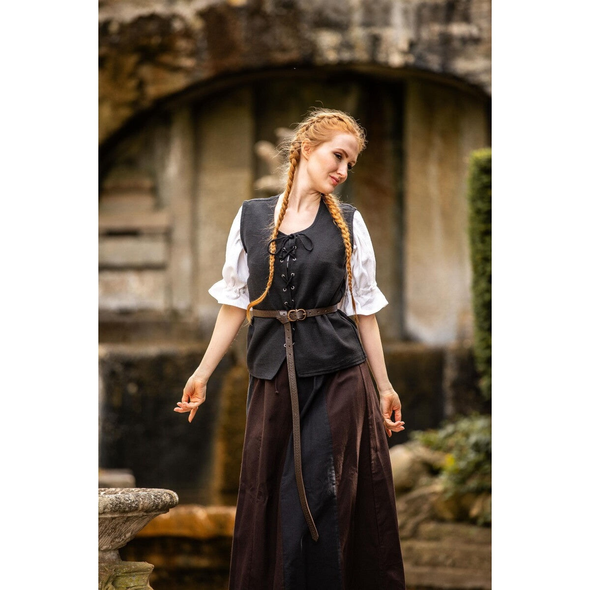 Produktbild Mittelalter Baumwollweste Franziska schwarz