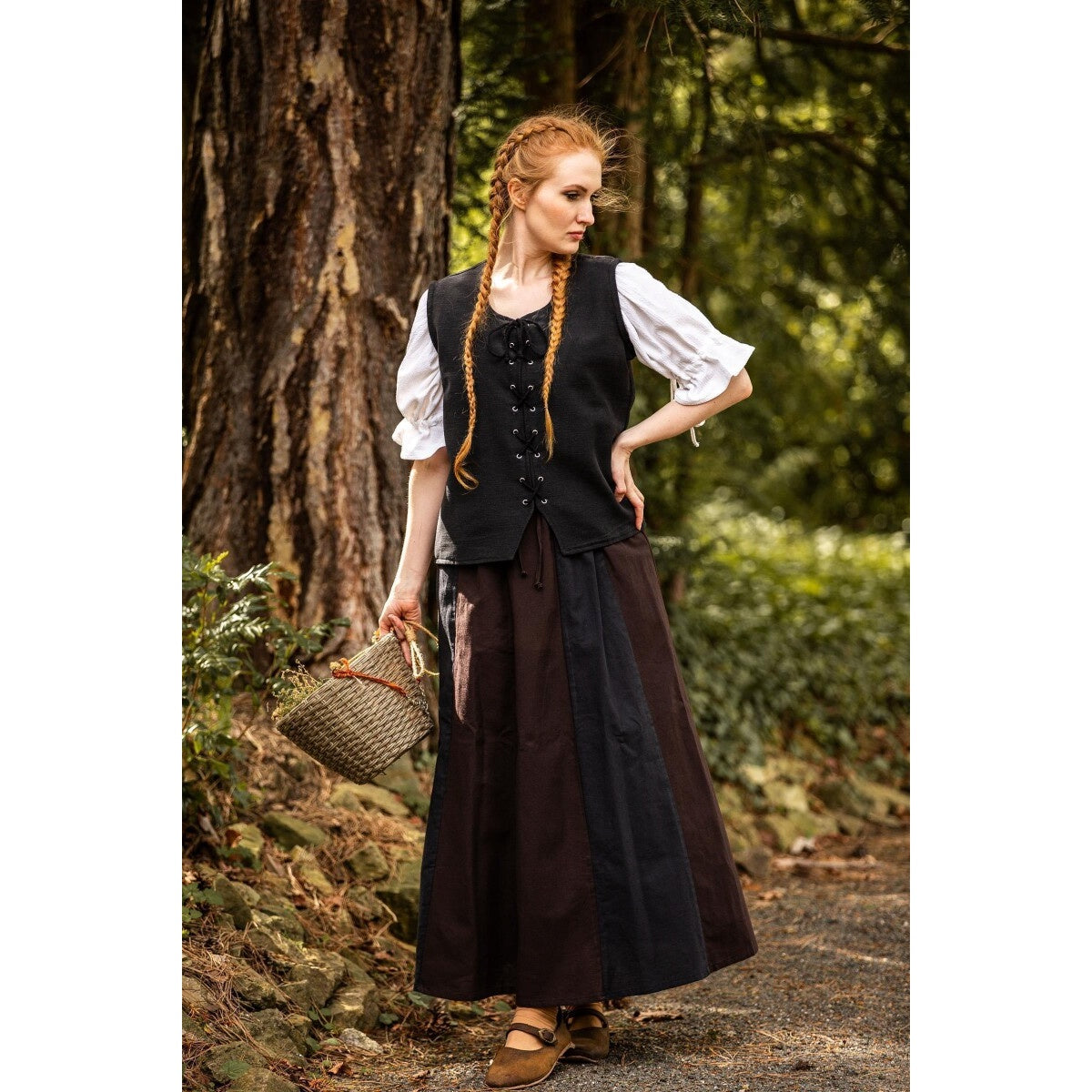 Produktbild Mittelalter Baumwollweste Franziska schwarz