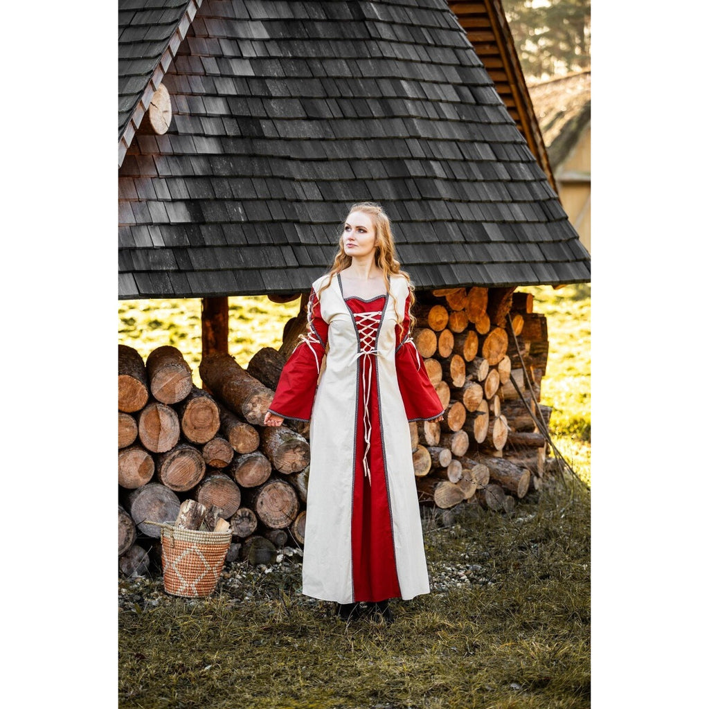 Produktbild Mittelalter Kleid Amalia beige-rot
