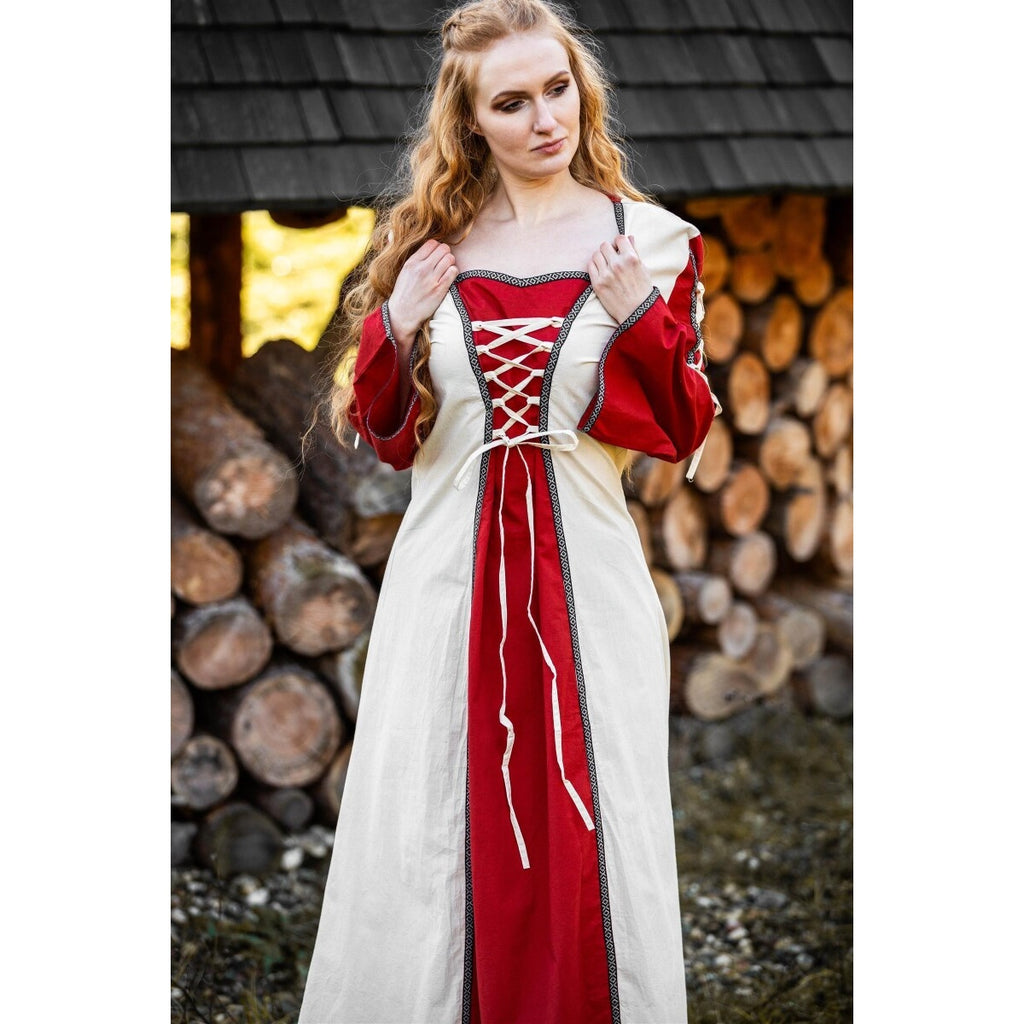 Produktbild Mittelalter Kleid Amalia beige-rot