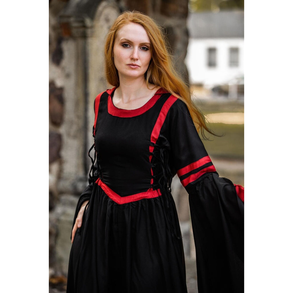 Produktbild Mittelalter Kapuzenkleid Isolde schwarz-rot