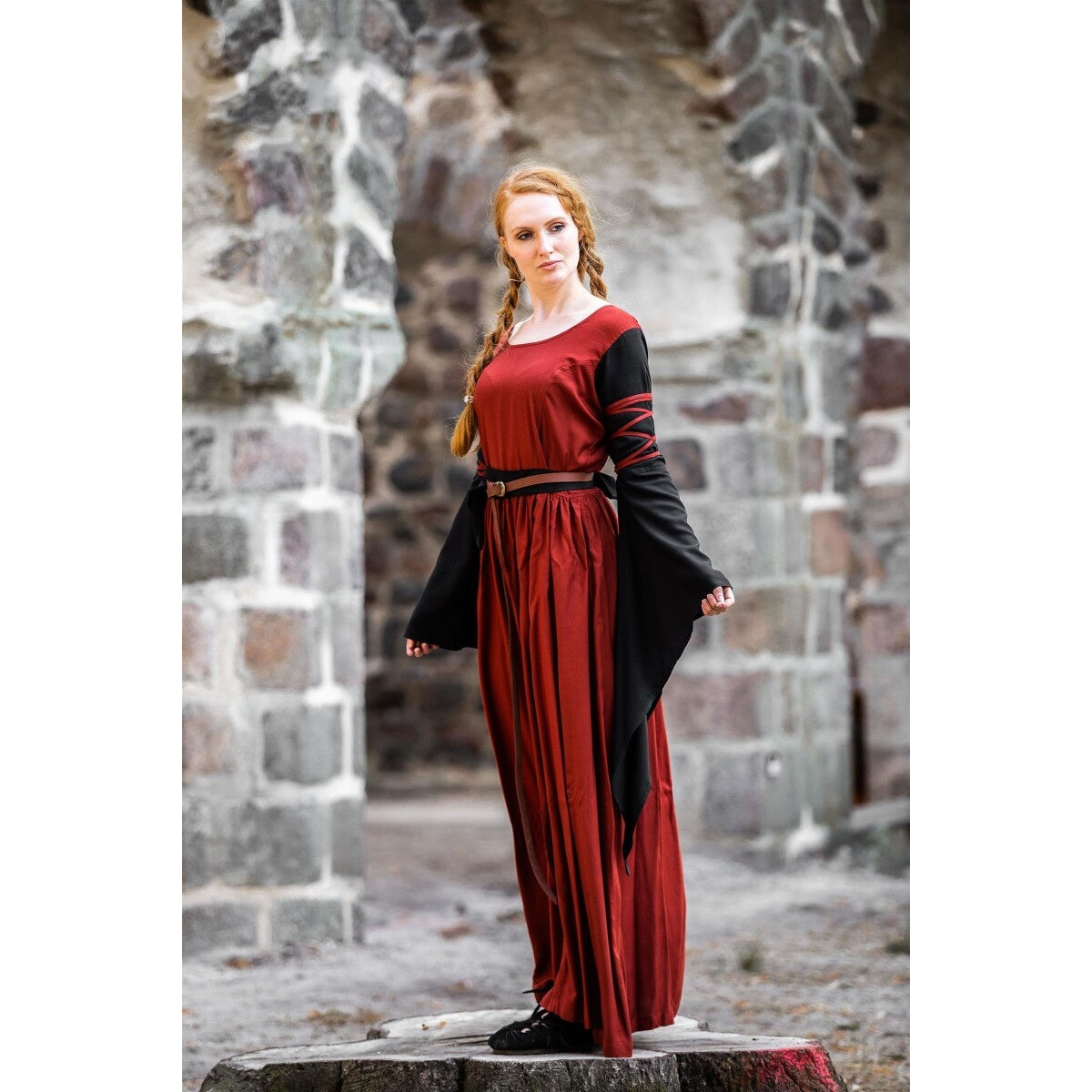 Produktbild Mittelalter Kleid Dorell rot-schwarz