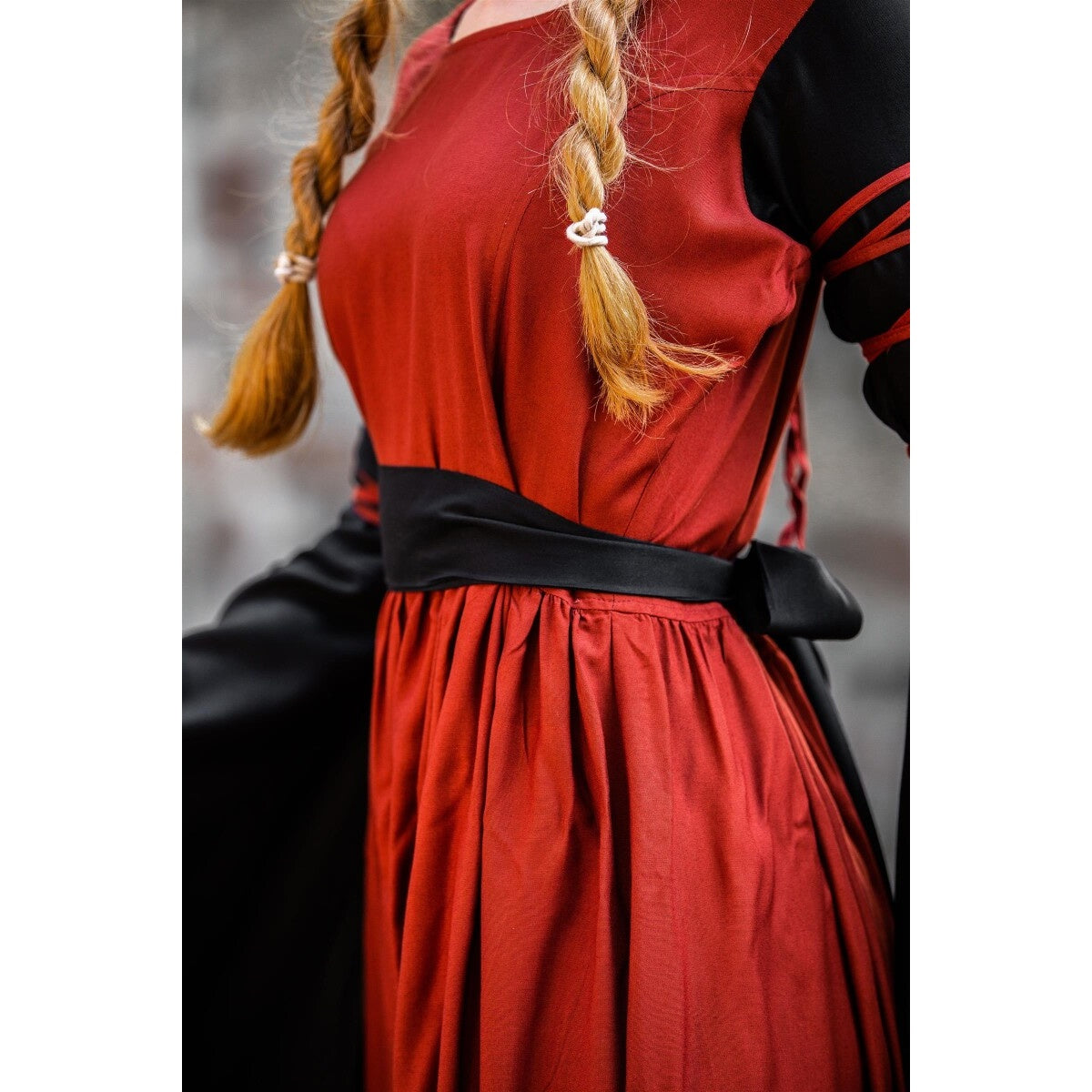 Produktbild Mittelalter Kleid Dorell rot-schwarz