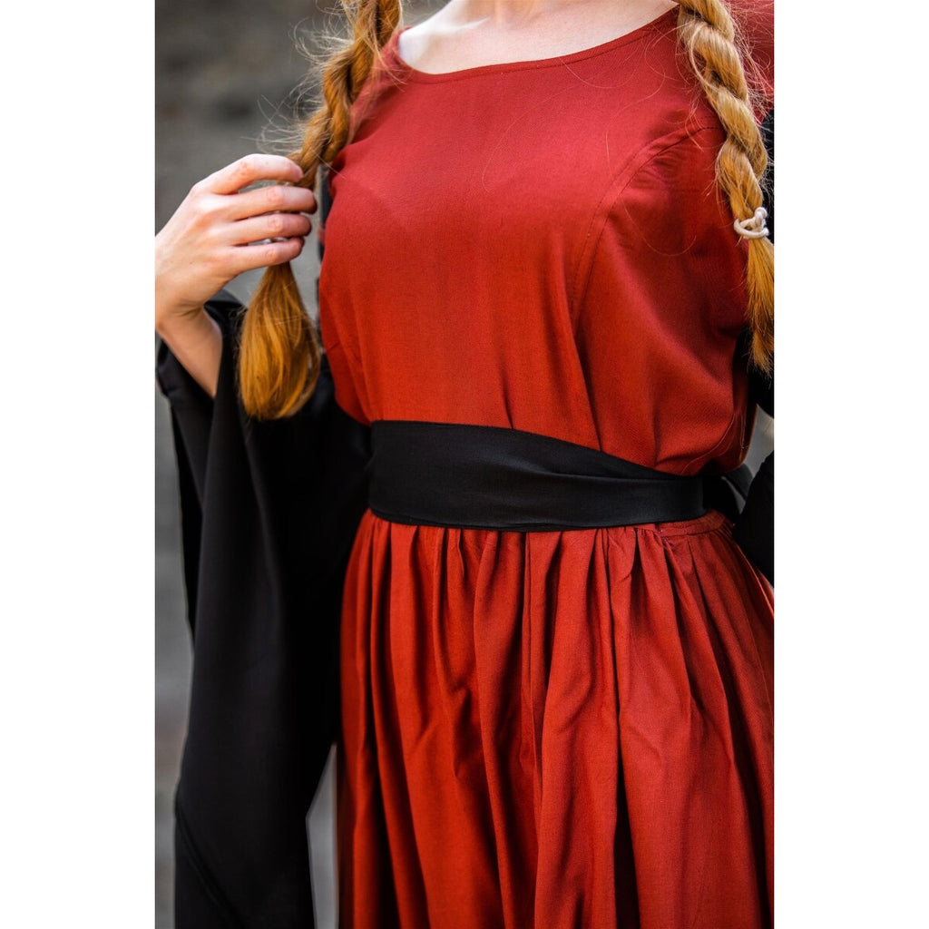 Produktbild Mittelalter Kleid Dorell rot-schwarz