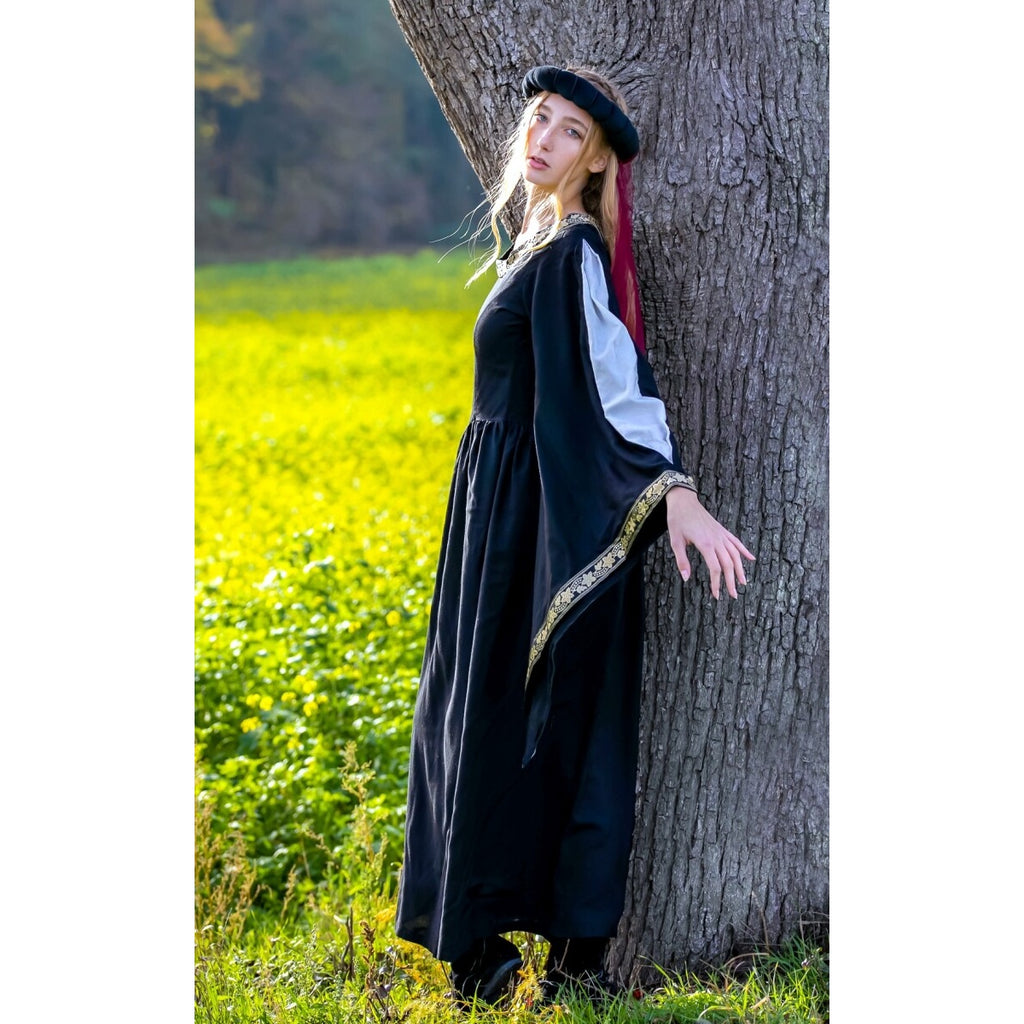Produktbild Mittelalter Kleid Ivette schwarz-weiß