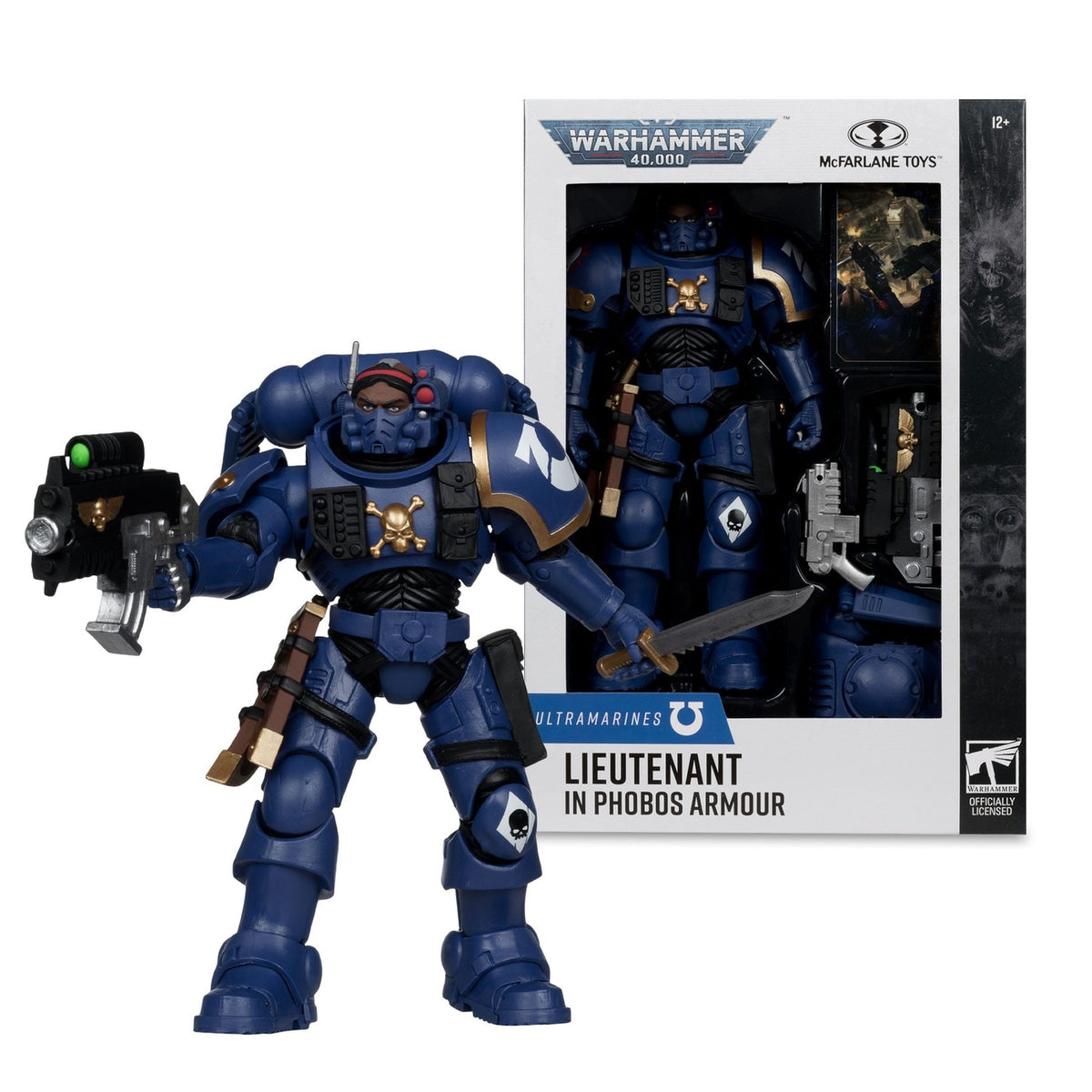 Produktbild Warhammer 40k - Lieutenant in Phobos Armor (Ultramarines) Actionfigur 18cm