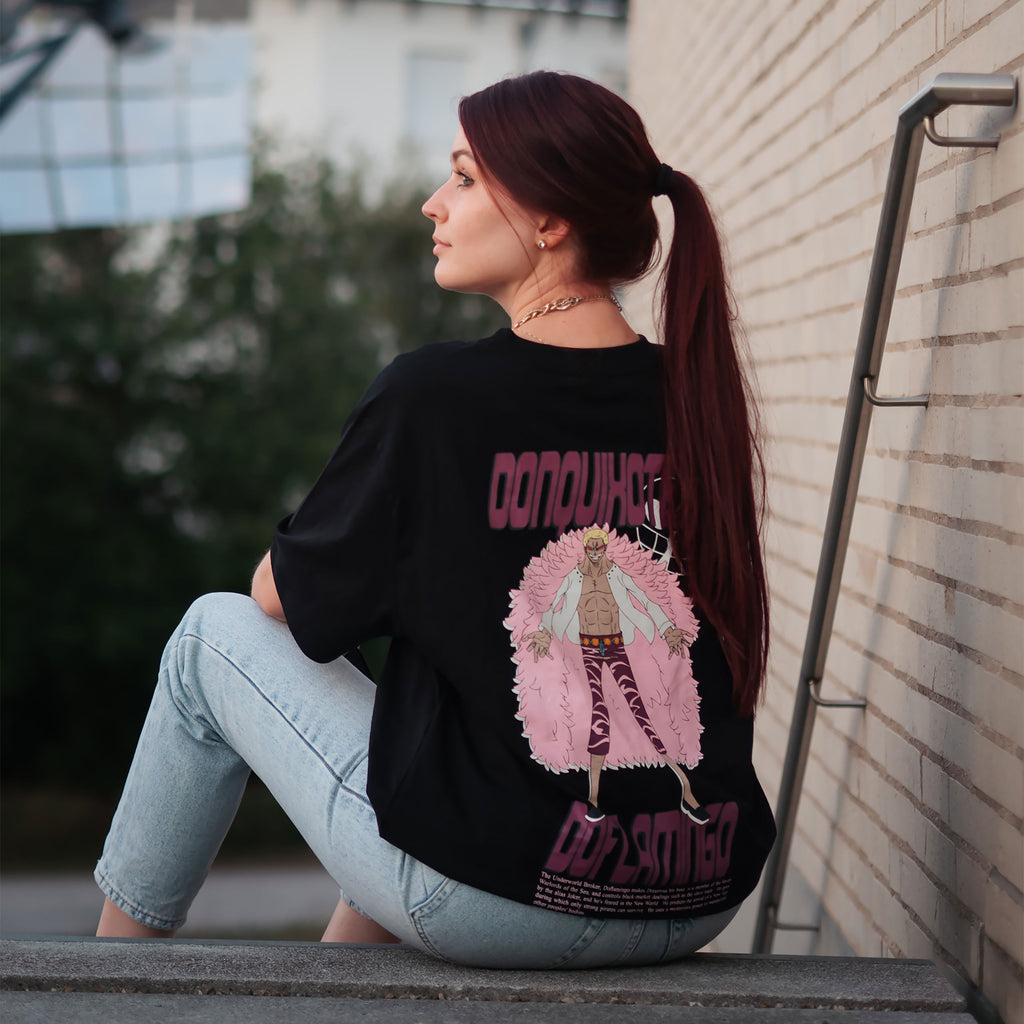 One Piece - Don Quixote Doflamingo Oversize T-Shirt schwarz