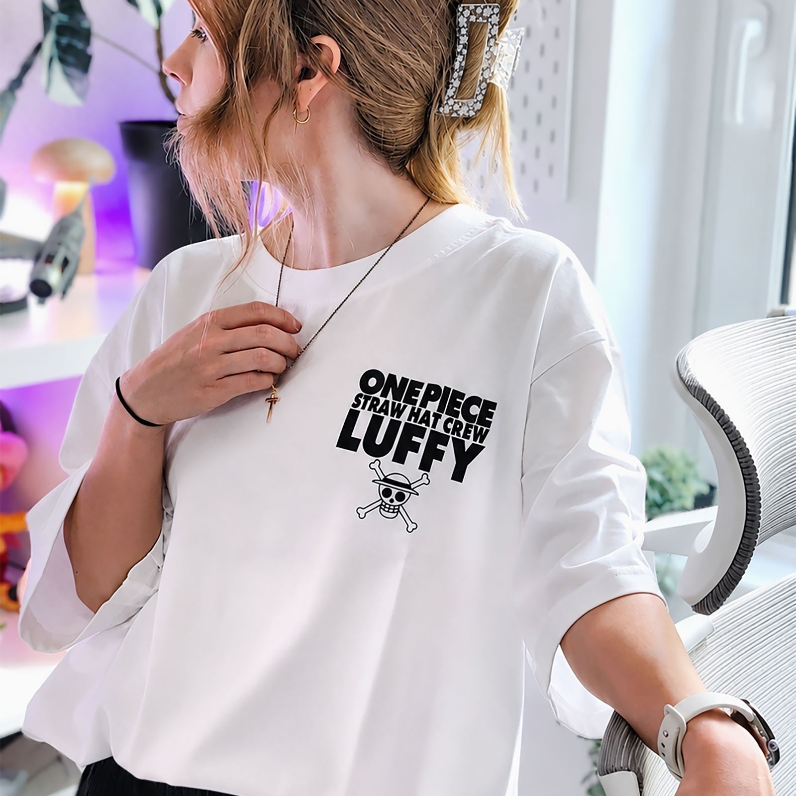 Produktbild One Piece - Luffy Oversize T-Shirt weiß