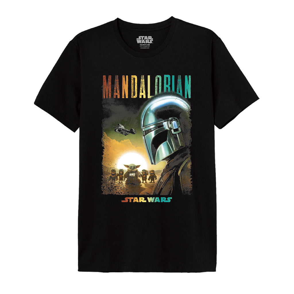 Produktbild Mando und Grogu Poster T-Shirt schwarz - Star Wars The Mandalorian