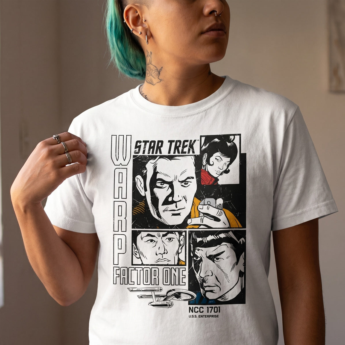 Produktbild Star Trek - Warp 1 Retro T-Shirt weiß