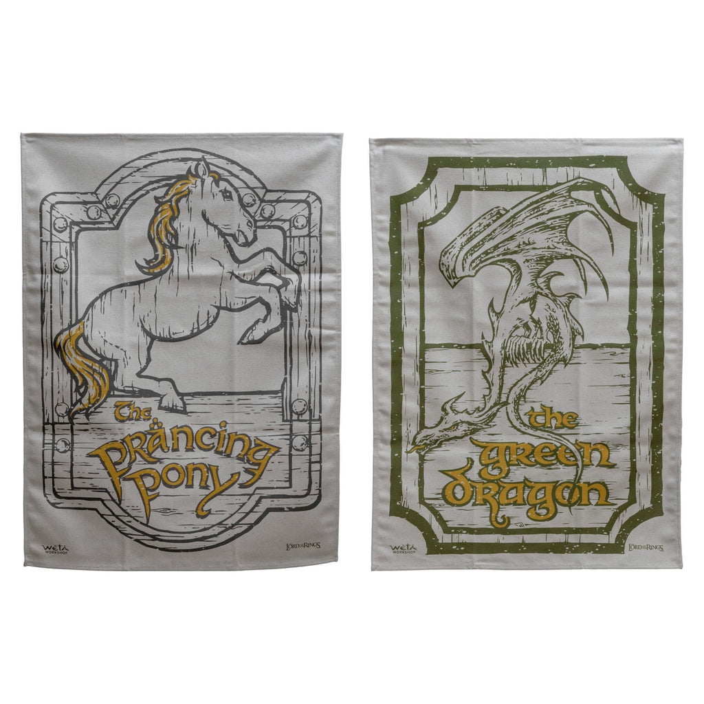 Produktbild Der Herr der Ringe - Grüner Drache und Pony Geschirrtuch 2er Set