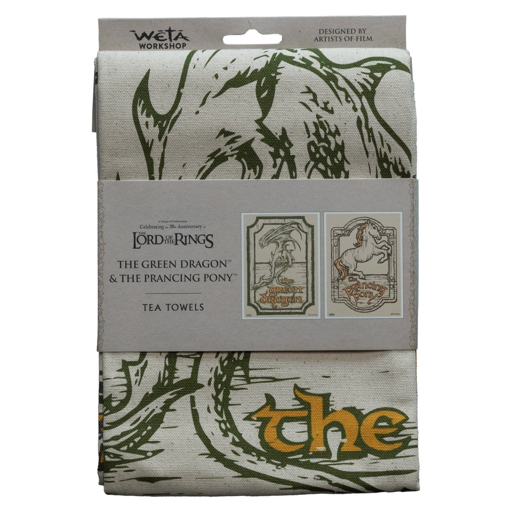 Produktbild Der Herr der Ringe - Grüner Drache und Pony Geschirrtuch 2er Set
