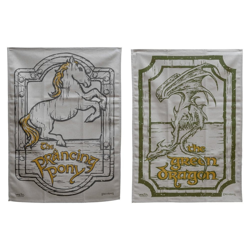 Produktbild Der Herr der Ringe - Grüner Drache und Pony Geschirrtuch 2er Set
