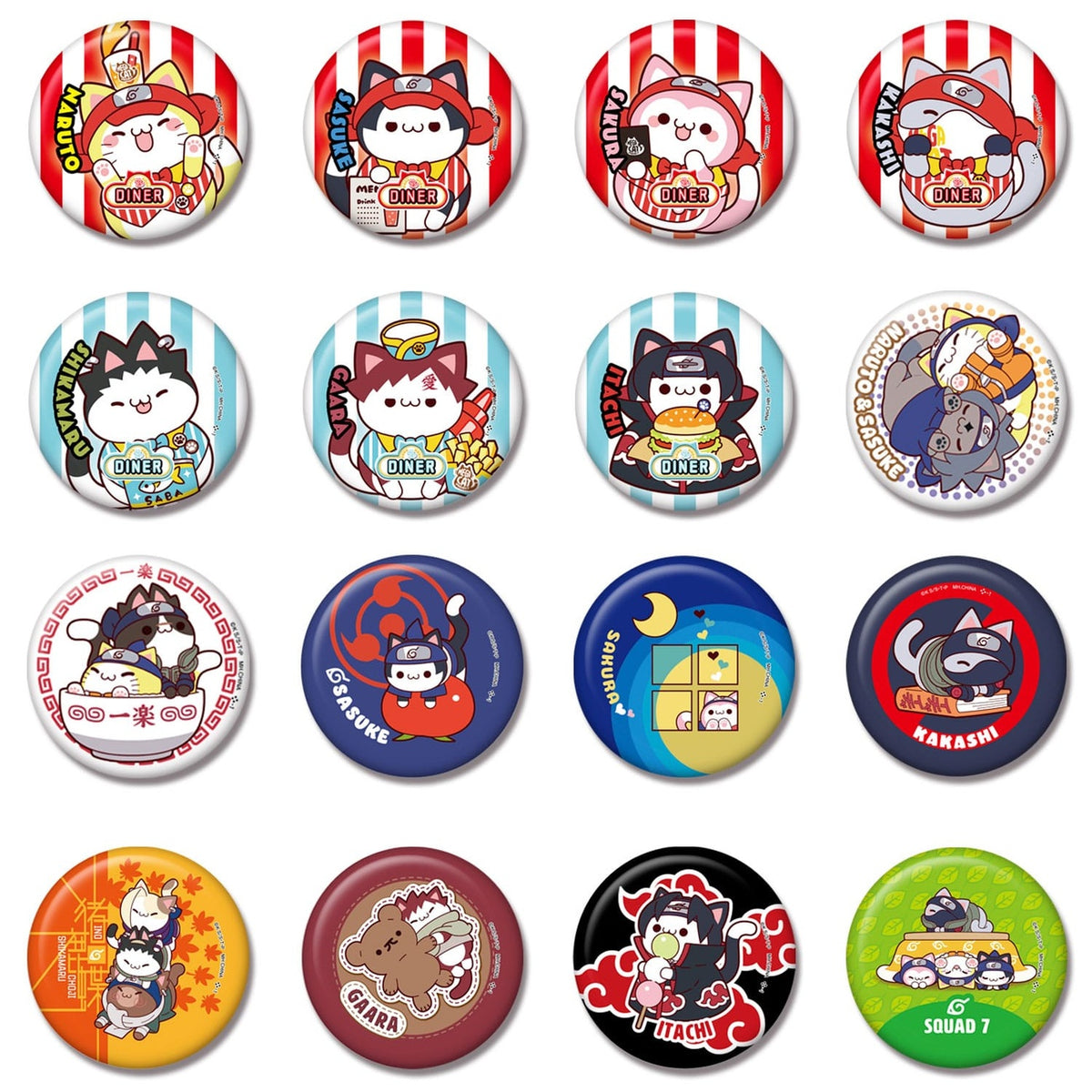Produktbild Naruto Mega Cat Project Nyaruto! Metall Ansteck-Buttons 5 cm Sortiment (16)