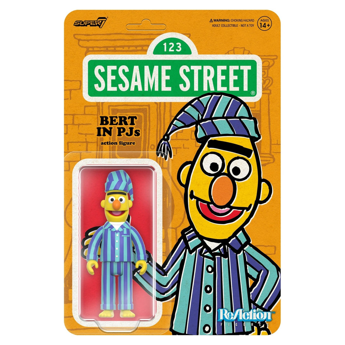 Produktbild Sesamstraße ReAction Actionfigur Wave 06 Bert (PJ) 10 cm